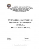 TRABAJO DE LA CONSTITUCION DE LA REPUBLICA BOLIVARIANA DE VENEZUELA