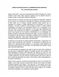 ASPECTOS NEGATIVOS DE LA ADMINISTRACIÓN CIENTÍFICA. Página 1