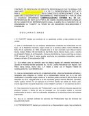 Contrato de Prestación de Sevicios.