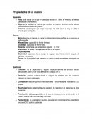 Propiedades de la materia. Generales. Físicas. Químicas