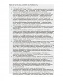 Tecnicas de seleccion de personal.