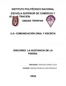 DISCURSO: LA SUSTANCIA DE LA POESÍA.