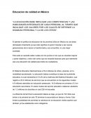 Educacion de calidad en México.