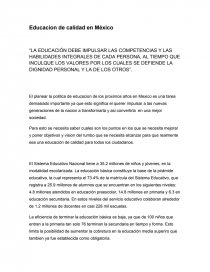 Educacion de calidad en México.. Página 1