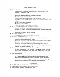 Prueba lenguaje comprención de lectura. Página 1