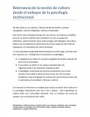Relevancia de la noción de cultura desde el enfoque de la psicología institucional.