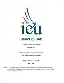 PROCESOS CONTABLES EN LAS ORGANIZACIONES.. Página 1