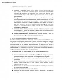 IDENTIFICAR LOS VALORES DE LA EMPRESA.. Página 1
