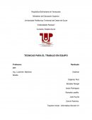 TECNICAS PARA EL TRABAJO EN EQUIPO.