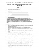 PLAN DE TRABAJO DEL COMITÉ DE AULA DE PRIMER GRADO SECCION “B”