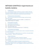 MÉTODO CIENTÍFICO: Experimento en botella metalica