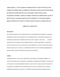 CRISIS EN LA DOCENCIA.. Página 1