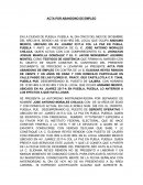 Acta por abandono de empleo