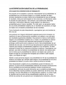 LA INTERPRETACIÓN SUBJETIVA DE LA PROBABILIDAD.