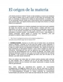 ORIGEN DE LA MATERIA