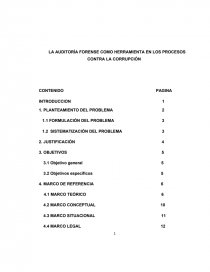 LA AUDITORÍA FORENSE COMO HERRAMIENTA EN LOS PROCESOS CONTRA LA CORRUPCIÓN. Página 1