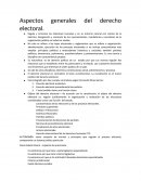 Aspectos generales del derecho electoral.