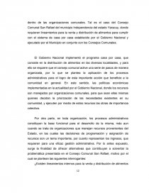 LINEAMIENTOS PARA LA VENTA Y DISTRIBUCION DE ALIMENTOS EN EL CONSEJO COMUNAL SAN RAFAEL DEL MUNICIPIO INDEPENDENCIA ESTADO YARACUY. AÑO 2016. Página 12