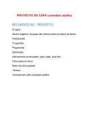 PROYECTO DE CAFÉ (variedad castillo)