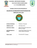 Balance de los presupuestos.