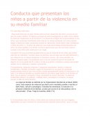 Conducta que presentan los niños a partir de la violencia en su medio familiar.