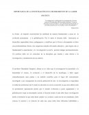IMPORTANCIA DE LA INVESTIGACION EN EL MEJORAMIENTO DE LA LABOR DOCENTE.