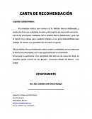 Una Gran Carta de recomendacion.