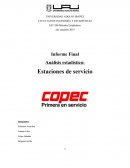 El presente análisis tiene como objetivo lograr una comparación estadística entre los servicios ofrecidos por el servicentro COPEC
