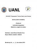 Actividad integradora. Medición y registro de datos.