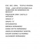 TEMA: ¿QUE APORTACIONES ALA QUIMICASE AN GENERADO EN MEXICO?