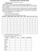 EVALUACIÓN DE LENGUA Y LITERATURA 1ER AÑO