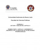 Analisis SURGIMIENTO Y DESARROLLO DE LA DISCIPLINA DE LAS RELACIONES INTERNACIONALES.