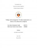 Trabajo de Investigación: El clima empresarial y su efecto en la cultura de la empresa