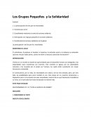 Los Grupos Pequeños y la Solidaridad