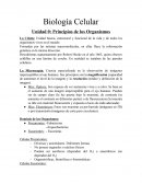 Biología Celular - Principios de los Organismos