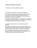 Actividad de aprendizaje y diagnostica