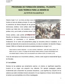 PROGRAMA DE FORMACIÓN GENERAL: FILOSOFÍA. Página 1