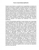 Teoría de aprendizaje significativo