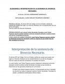 SILOGISMOS E INTERPRETACION DE LA DEMANDA DE DIVORCIO NECESARIO..