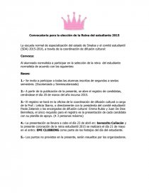 LAS GRANDES CONVOCATORIAS PARA REINADOS.. Página 1