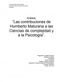 Las contribuciones de Humberto Maturana a las ciencias de complejidad y a la psicología