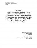 “Las contribuciones de Humberto Maturana a las Ciencias de complejidad y a la Psicología”.