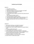 Cuestionario para Don Quijote.