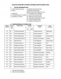 PLAN DE ATENCIÓN TUTORIAL INTEGRAL INSTITUCIONAL 2016. Página 1