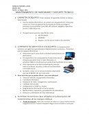 Mantenimiento de Hardware y Soporte Técnico.