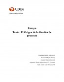 Texto: El Origen de la Gestión de proyecto