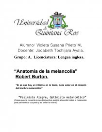 Anatomía de la melancolía.. Página 1