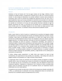 CULTIVO EN LABORATORIO DE JUVENILES DE LANGOSTA ESPINOSA DE CALIFORNIA Panulirus interruptus (PI), A TEMPERATURAS ELEVADAS.. Página 1
