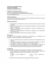 GUIA LABORATORIO TRANSFORMADORES MONO.. Página 1