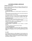 LAS RESOLUCIONES JUDICIALES